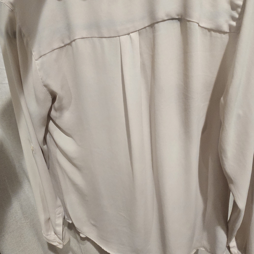 LOFT Cream Button-Up Blouse - Picture 3 of 3